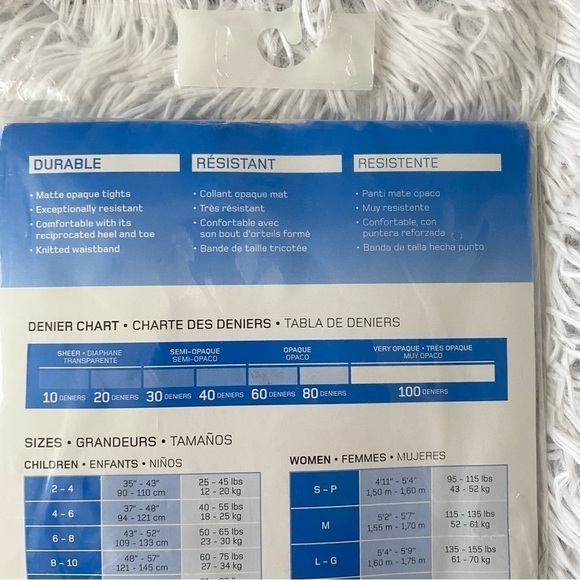 MONDOR NWT Durable Nylon Footed Dance Tights 70 Deniers White - Picture 7 of 8